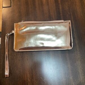 Adrienne Vittadini Shimmering Rose Gold Clutch